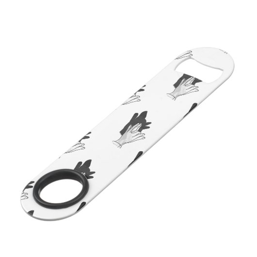 Hand Silhouette Wolf Speed Flessenopener (Achterkant Gekanteld)