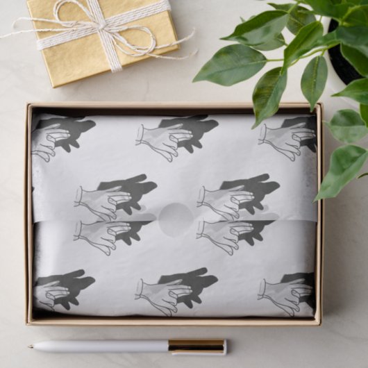 Hand Silhouette Wolf Tissuepapier (Geschenk)