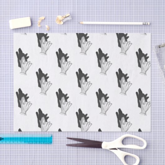 Hand Silhouette Wolf Tissuepapier (Craft)