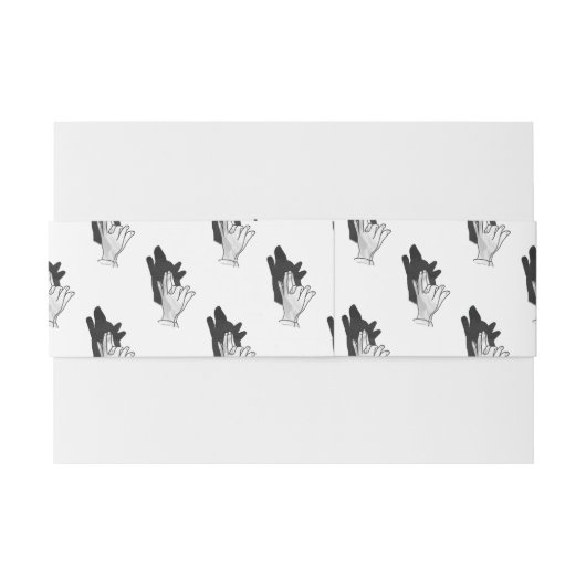 Hand Silhouette Wolf Uitnodigingen Wikkel (Achterkant Voorbeeld)