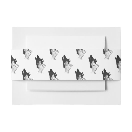 Hand Silhouette Wolf Uitnodigingen Wikkel (Voorkant Voorbeeld)