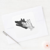 Hand Silhouette Wolf Vierkante Sticker (Envelop)