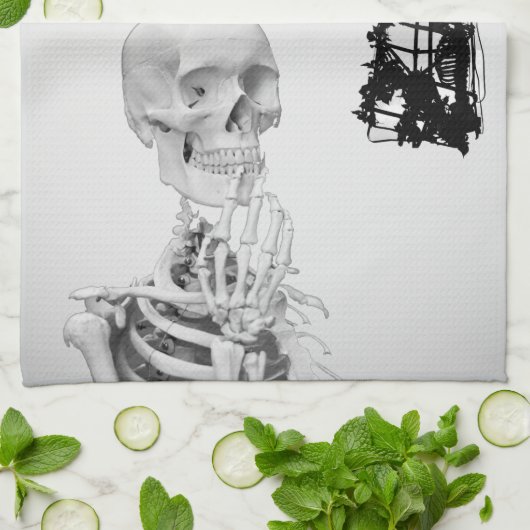 Hand Skelet Halloween Keuken Handdoeken (Gevouwen)