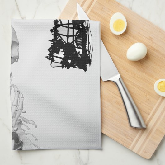Hand Skelet Halloween Keuken Handdoeken (Quarter Fold)