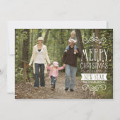 Hand Sketched Banner Holiday Foto Wenskaart Feestdagenkaart (Voorkant)