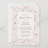 Hand Sketched Peony Blush Floral Vrijgezellenfeest Kaart (Voorkant)