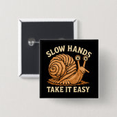 Hand Snail Art Handgemaakte Snail Style Vierkante Button 5,1 Cm (Voorkant /achterkant)