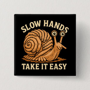 Hand Snail Art Handgemaakte Snail Style Vierkante Button 5,1 Cm
