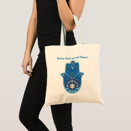 Hand-some Hamsa Tas - aangepaste tekst (Voorkant (product))