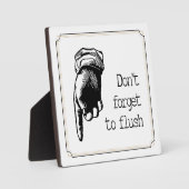 hand spoelen de toiletgordel in de badkamer fotoplaat (Voorkant)