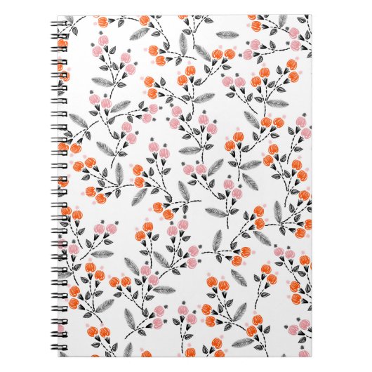 Hand stitch Embroidery Seamless patroon met glasve Notitieboek (Voorkant)