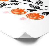 Hand stitch Embroidery Seamless patroon met glasve Poster (Hoek)