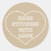 Hand Stitched Ronde Sticker (Voorkant)
