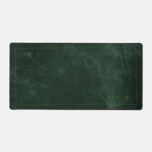 Hand-Stitched Style Forest Green Scholar Mug Bureaumat (Voorkant)