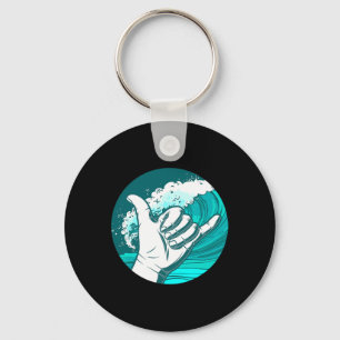 Hand surfen met enthousiasme sleutelhanger