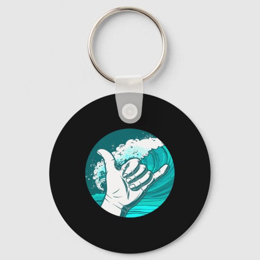 Hand surfen met enthousiasme sleutelhanger (Voorkant)