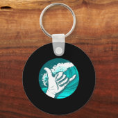 Hand surfen met enthousiasme sleutelhanger (Voorkant)