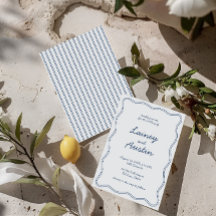 Hand Teken  Blauw Handschrift Huwelijksuitnodiging