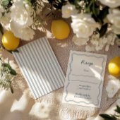 Hand Teken  Blauw Handschrift RSVP Kaart