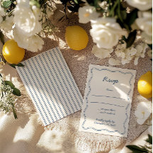 Hand Teken  Blauw Handschrift RSVP Kaart