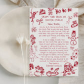 Hand Teken Doodle brief van de Kerstman Kaart