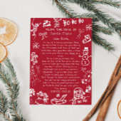 Hand Teken Doodle Kerstbrief van de Kerstman Kaart