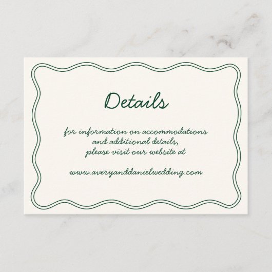 Hand Teken Groen Handschrift Details Informatiekaartje (Voorkant)