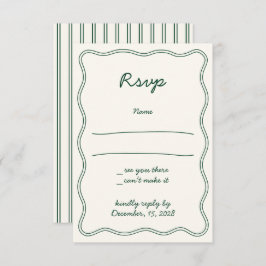 Hand Teken  Groen Handschrift RSVP Kaart