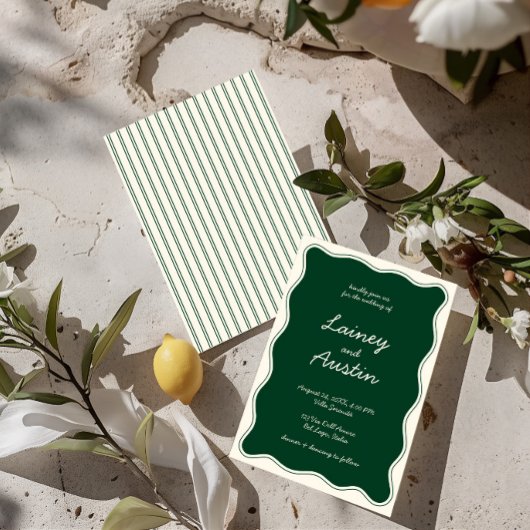 Hand Teken  Groen Handschrift Trouwen Kaart