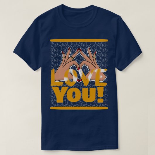 hand teken ik hou van je t-shirt (Design voorkant)