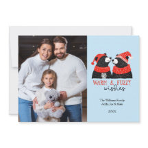 Hand Teken Kerst Beer Custom Foto Vakantie Kaart