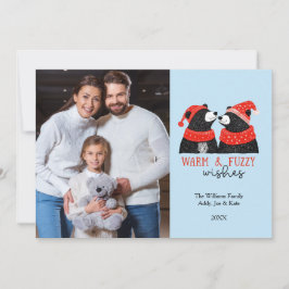 Hand Teken Kerst Beer Custom Foto Vakantie Kaart