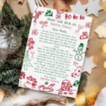 Hand Teken Kerstbrief van de Kerstman Kaart<br><div class="desc">Gepersonaliseerde Hand Teken Doodle brief van de Kerstman. Geef je kind dit jaar een speciale,  schattige brief van de kerstman.</div>