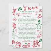 Hand Teken Kerstbrief van de Kerstman Kaart (Voorkant)