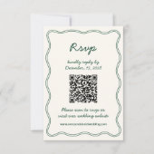 Hand Teken Retro Groen Handschrift RSVP Kaart (Voorkant)