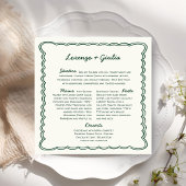 Hand Teken Retro Groen Handschrift Trouwmenu Menu
