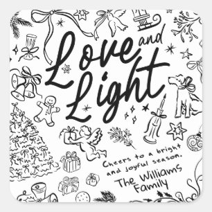 Hand tekenen Kerstmis Vierkante Sticker