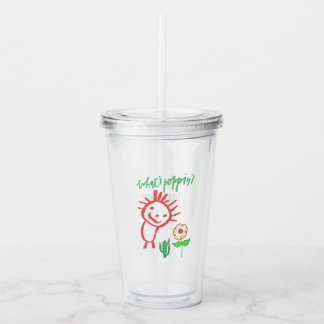 hand tekening baby  acryl drinkbeker