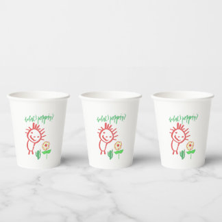hand tekening baby  papieren bekers