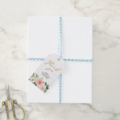 Hand tekening boho blush roze bloemenvrijgezellenf cadeaulabel (Met Touw)