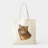 Hand tekening grappige Tabby kat Tote Bag (Achterkant)