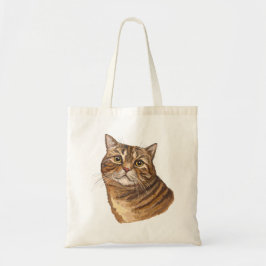 Hand tekening grappige Tabby kat Tote Bag