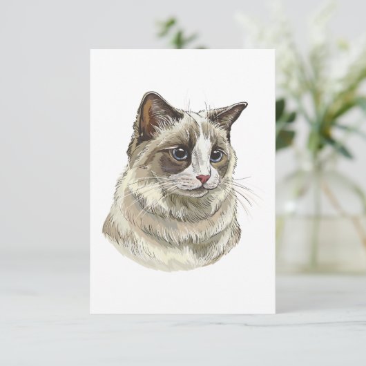 Hand tekening luffy Ragdoll kat Bedankkaart (Staand voorkant)