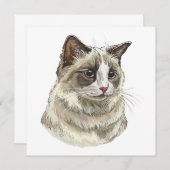 Hand tekening luffy Ragdoll kat Kaart (Voorkant / Achterkant)