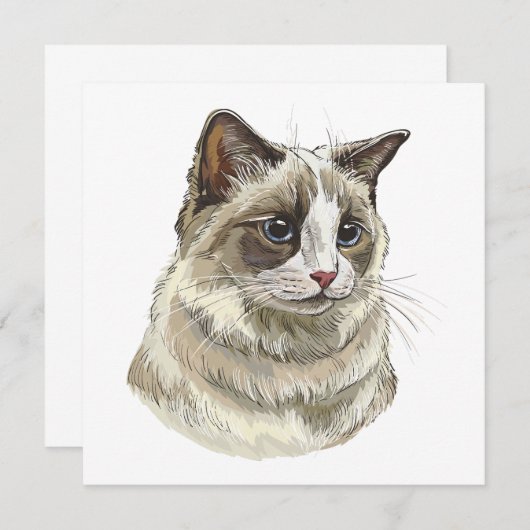 Hand tekening luffy Ragdoll kat Kaart (Voorkant / Achterkant)