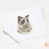 Hand tekening luffy Ragdoll kat Ronde Sticker (Envelop)