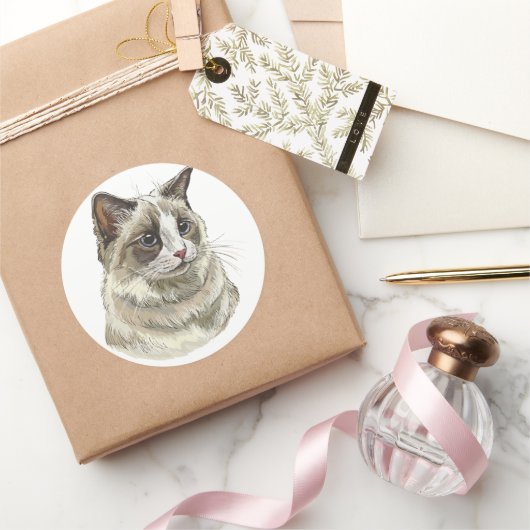 Hand tekening luffy Ragdoll kat Ronde Sticker (Geschenken)