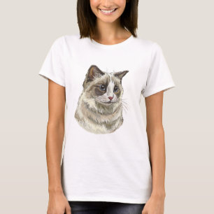 Hand tekening luffy Ragdoll kat T-shirt