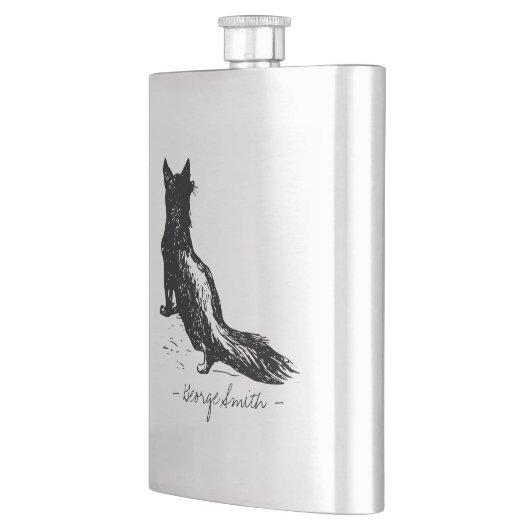  hand-tekening vos. Voeg jouw naam toe. Flacon (Links)