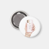 Hand telefoon chic roze nagels magneet (Voorkant / Achterkant)